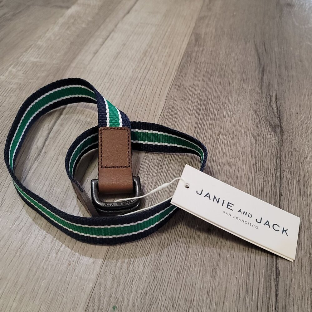 Janie and Jack NWT striped blue and green boys belt size 2t-3